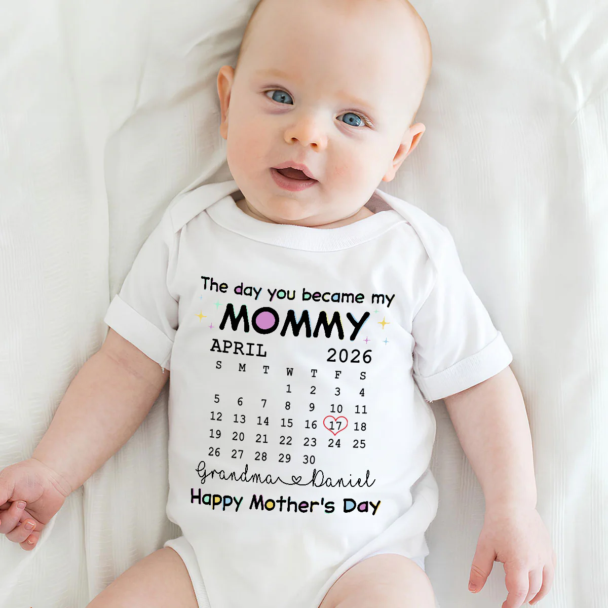 The Day You Become My Mommy - Personalized Custom Baby Onesie - Image 5