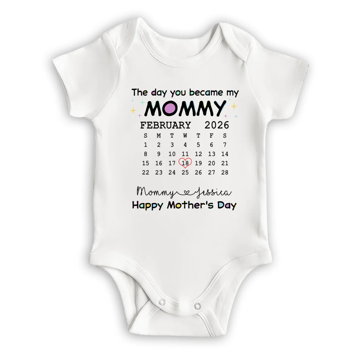The Day You Become My Mommy - Personalized Custom Baby Onesie - Image 6