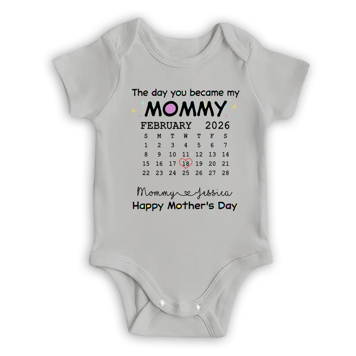 The Day You Become My Mommy - Personalized Custom Baby Onesie - Image 7