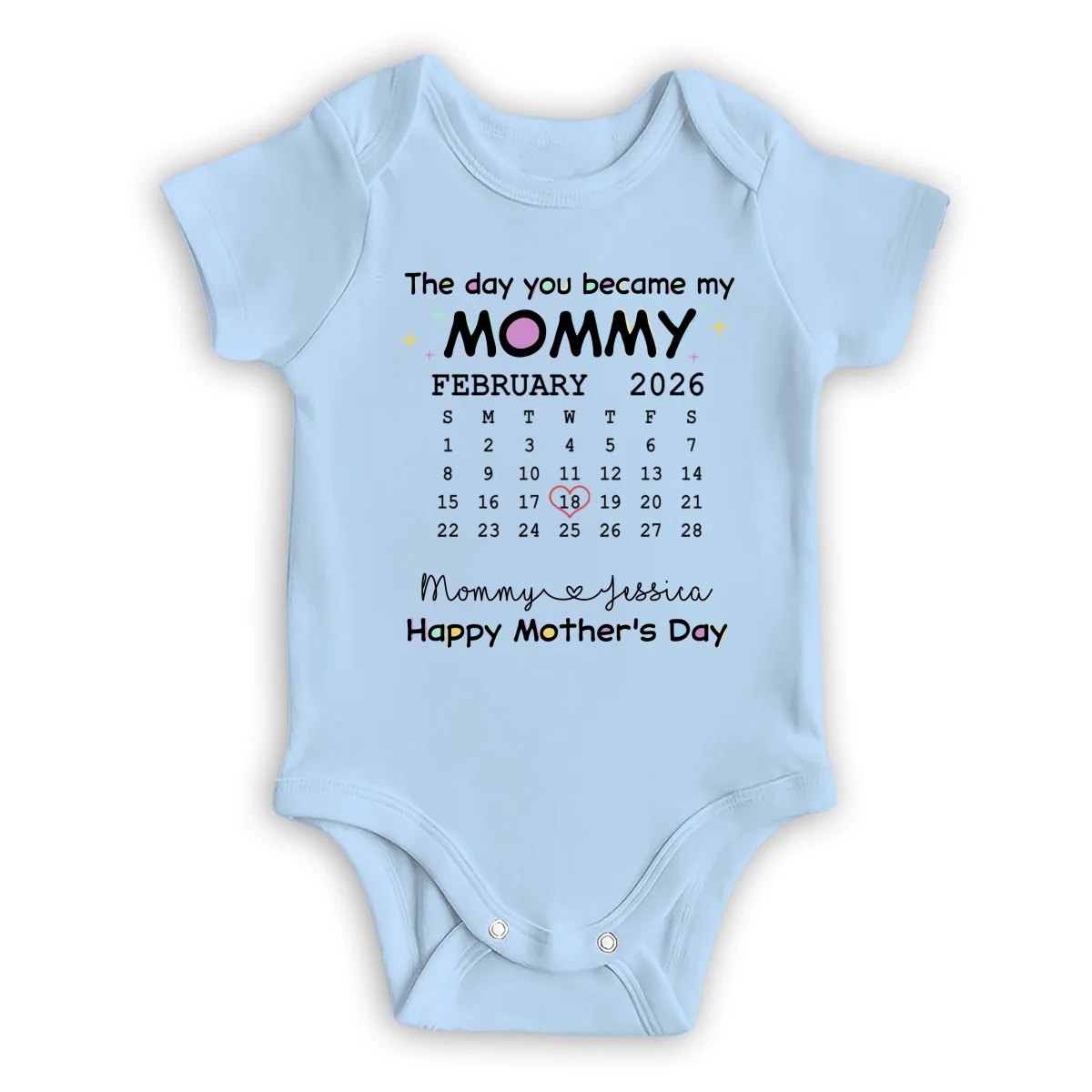 The Day You Become My Mommy - Personalized Custom Baby Onesie - Image 8