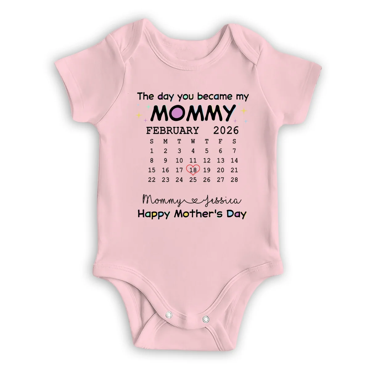 The Day You Become My Mommy - Personalized Custom Baby Onesie - Image 9