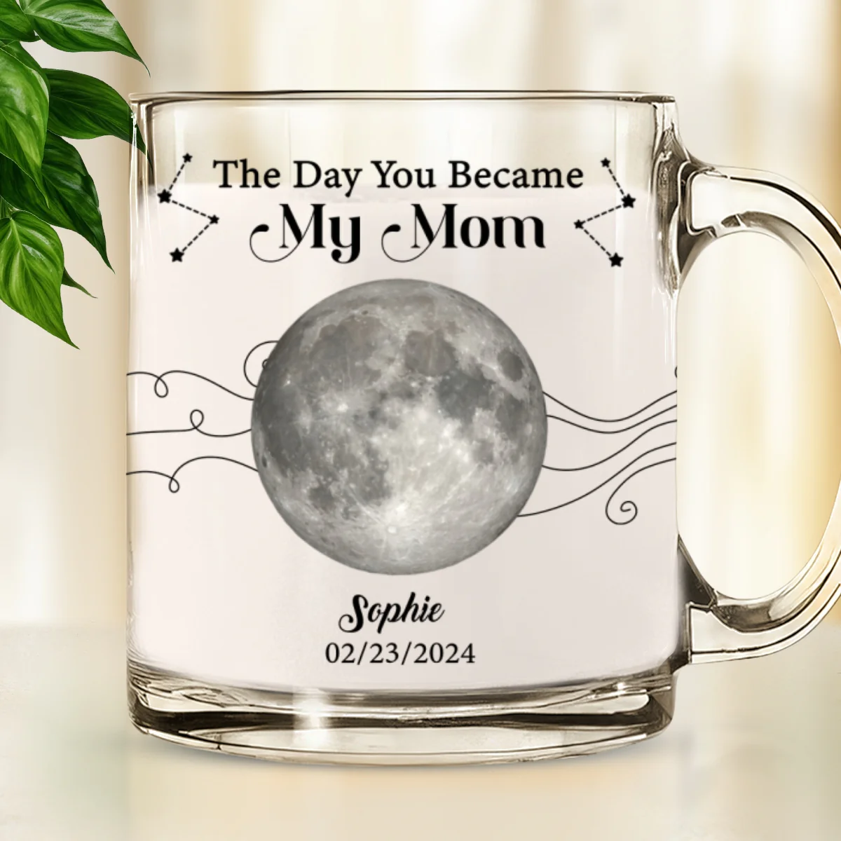The Days You Became Our Mom - Personalized Custom Glass Mug - Image 6