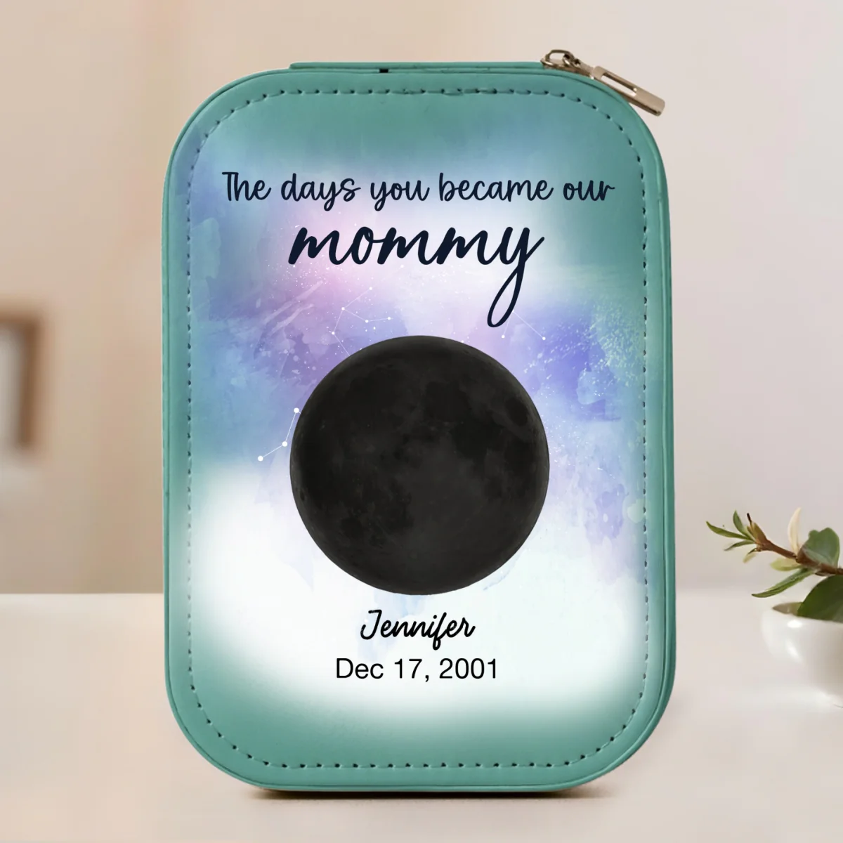 The Days You Became Our Mommy - Personalized Custom Jewelry Box With LED Mirror - Image 8