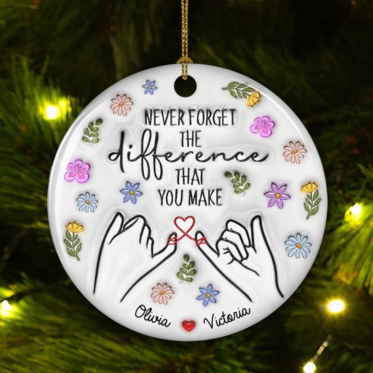The Difference That You Make - Personalized Custom 3D Inflated Effect Ceramic Ornament - Image 4
