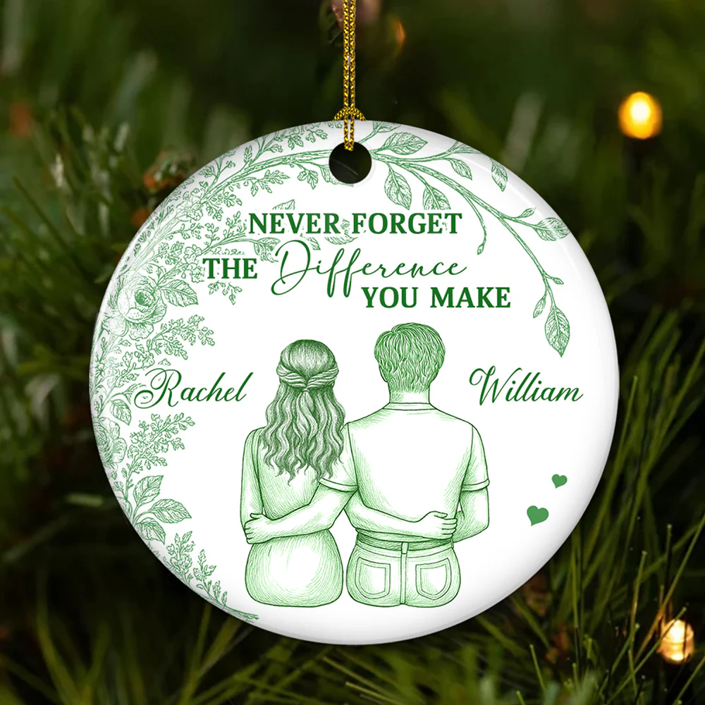 The Difference You Make - Personalized Custom Ceramic Ornament - Image 3