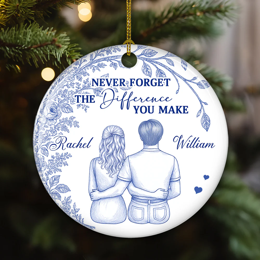 The Difference You Make - Personalized Custom Ceramic Ornament - Image 5