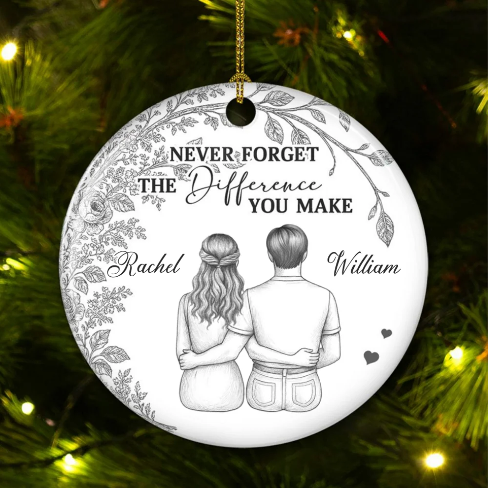 The Difference You Make - Personalized Custom Ceramic Ornament - Image 6