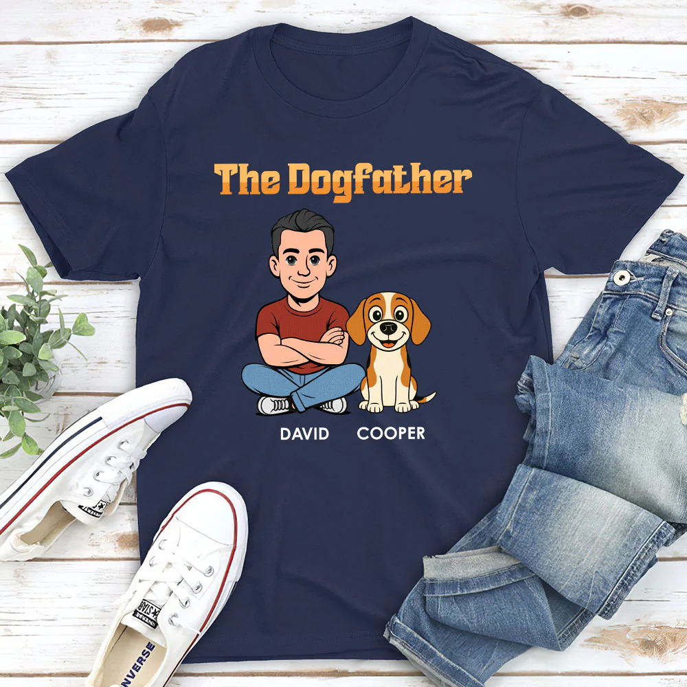 The Dogfather Retro - Personalized Custom Shirt - Image 4