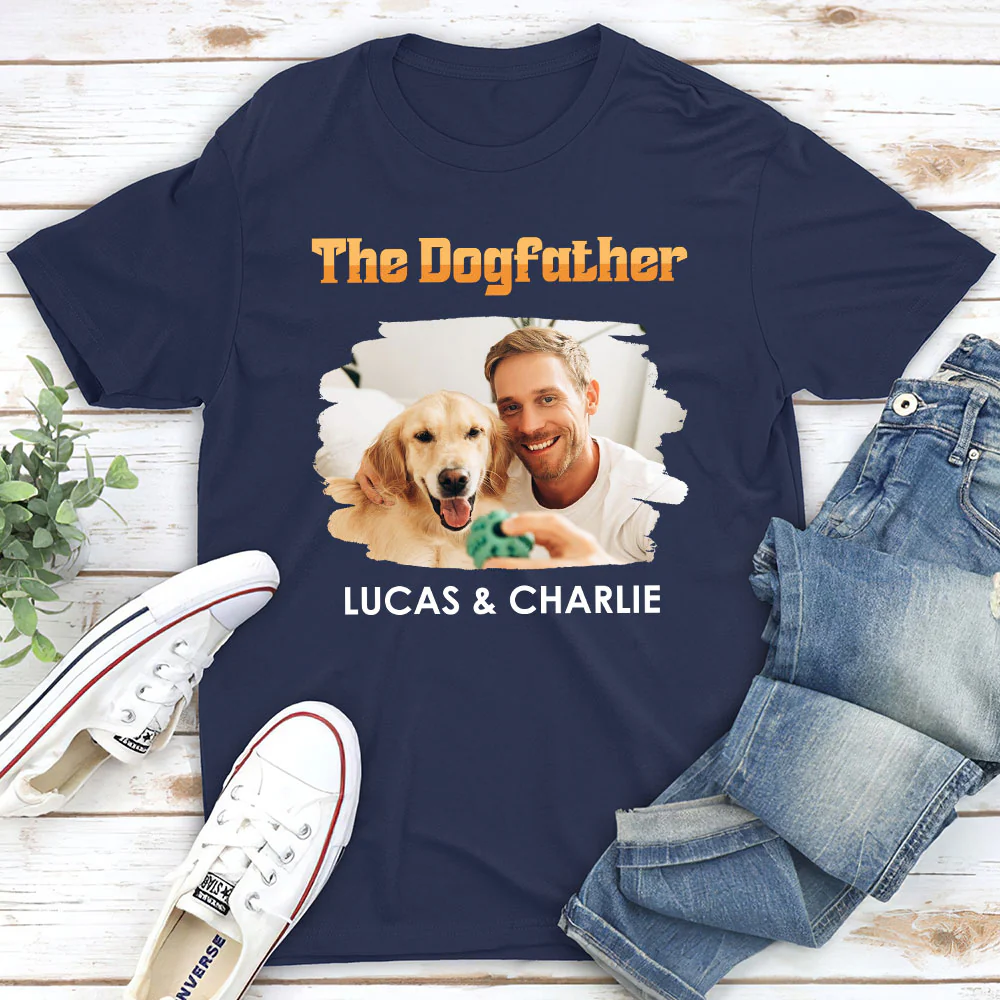 The Dogfather Retro Photo - Personalized Custom Shirt - Image 3