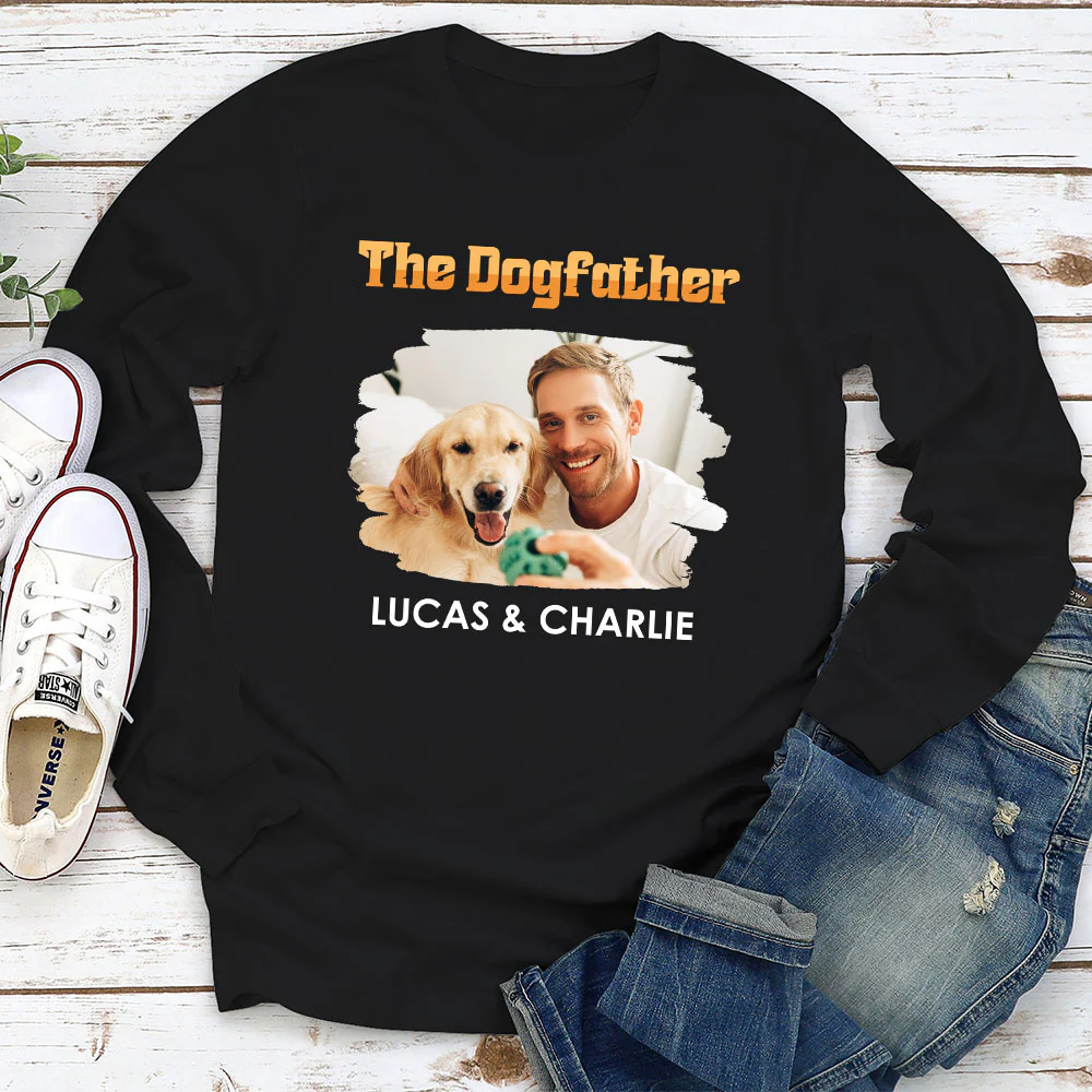 The Dogfather Retro Photo - Personalized Custom Shirt - Image 4