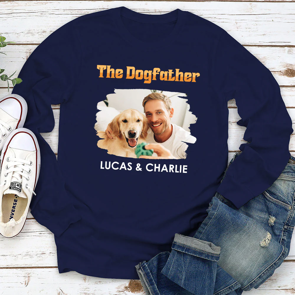 The Dogfather Retro Photo - Personalized Custom Shirt - Image 5