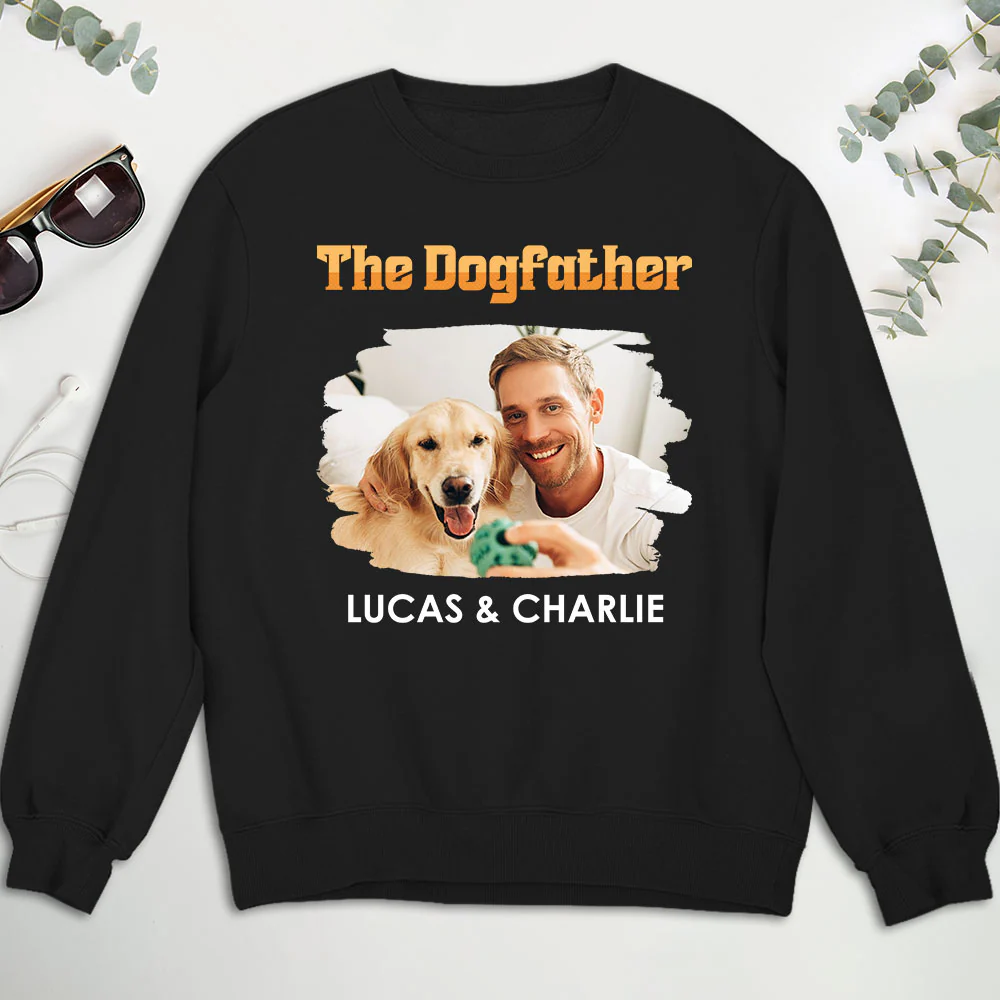 The Dogfather Retro Photo - Personalized Custom Shirt - Image 6
