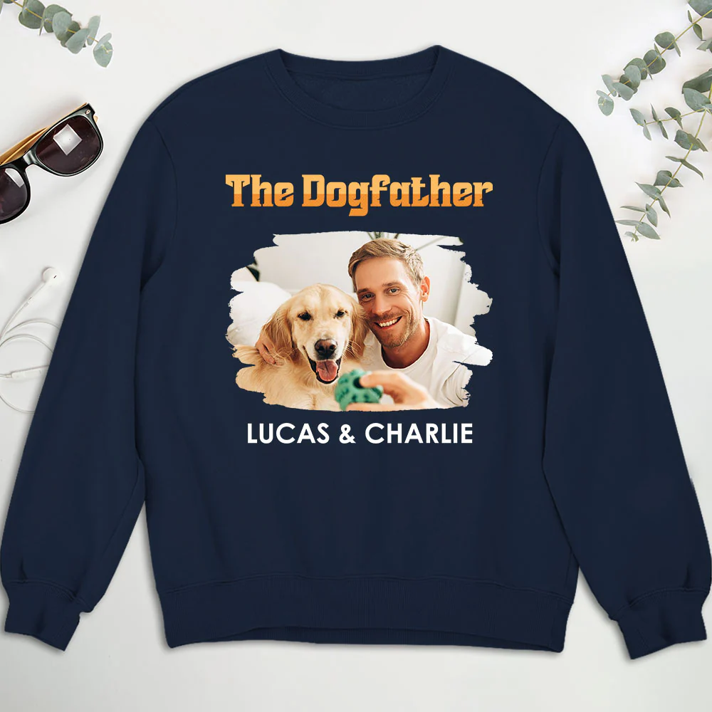 The Dogfather Retro Photo - Personalized Custom Shirt - Image 7