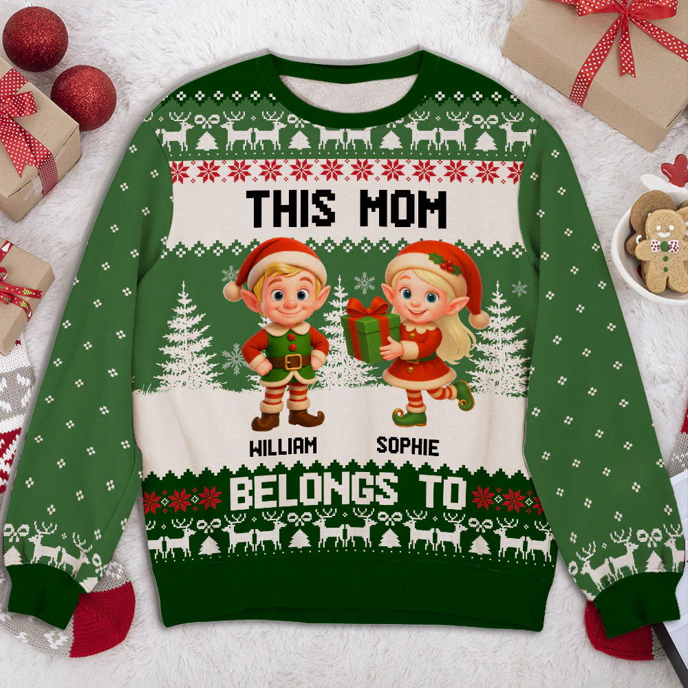 The Elf Family - Personalized Custom All-Over-Print Sweatshirt - Image 2