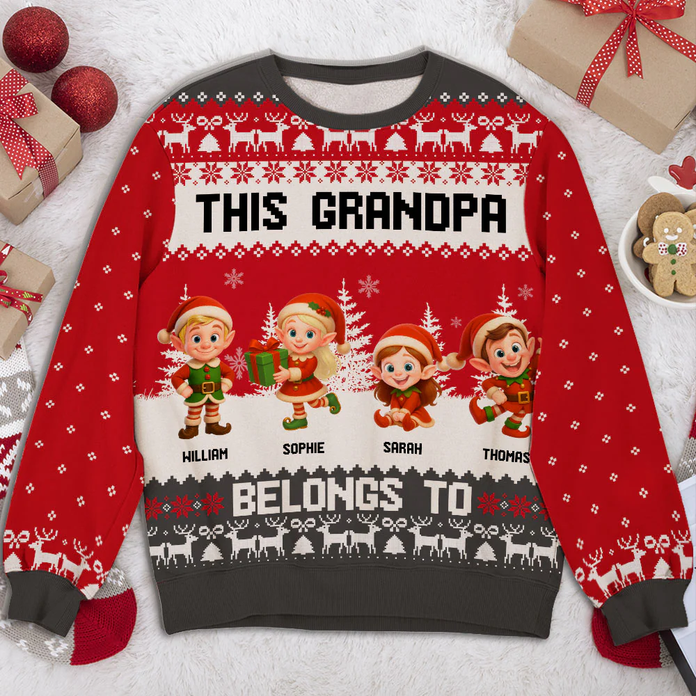 The Elf Family - Personalized Custom All-Over-Print Sweatshirt - Image 4