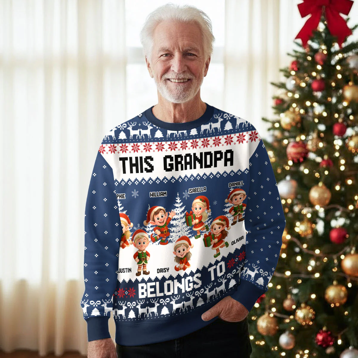 The Elf Family - Personalized Custom All-Over-Print Sweatshirt - Image 7