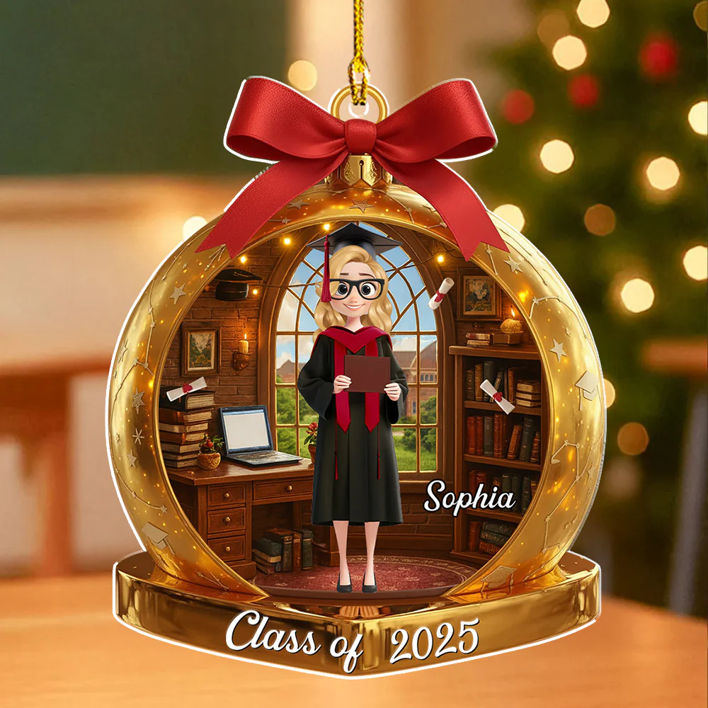 The End Of A Chapter - Personalized Custom 3D Effect Acrylic Ornament - Image 4