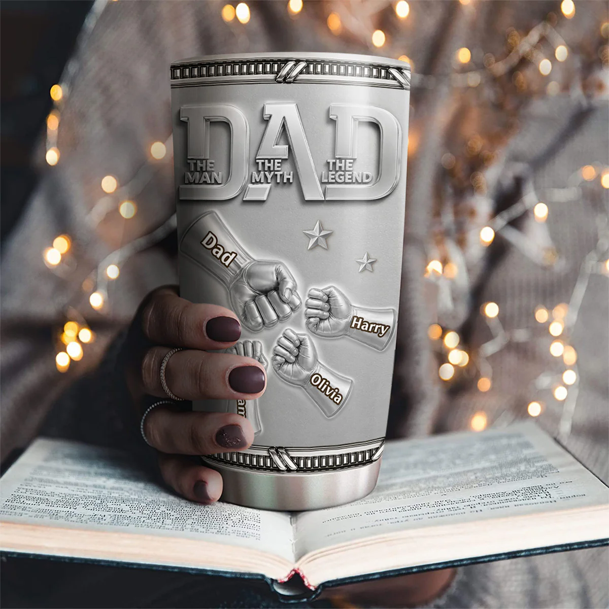 The Family Strength Trophy - Personalized Custom 3D Effect Tumbler - Image 2