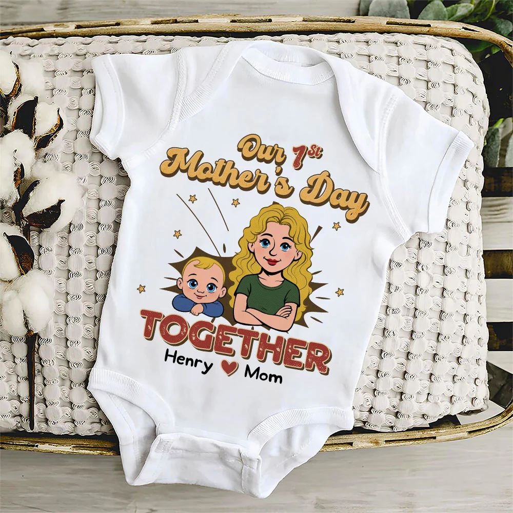 The First Mother Day Together - Personalized Custom Baby Onesie - Image 4