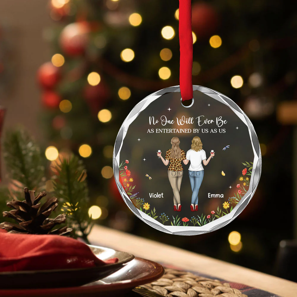 The Friendship Connection - Personalized Custom Glass Ornament - Image 2