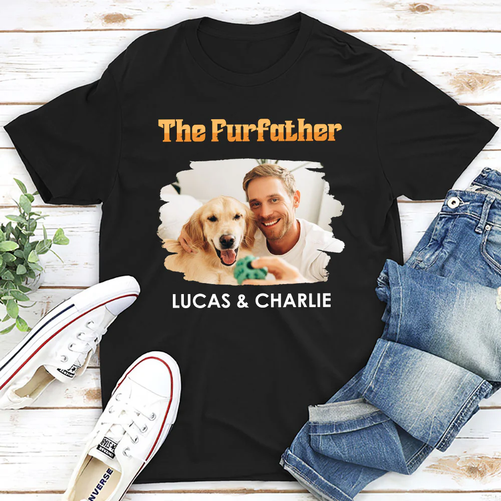 The Furfather Retro Photo - Personalized Custom Shirt - Image 2