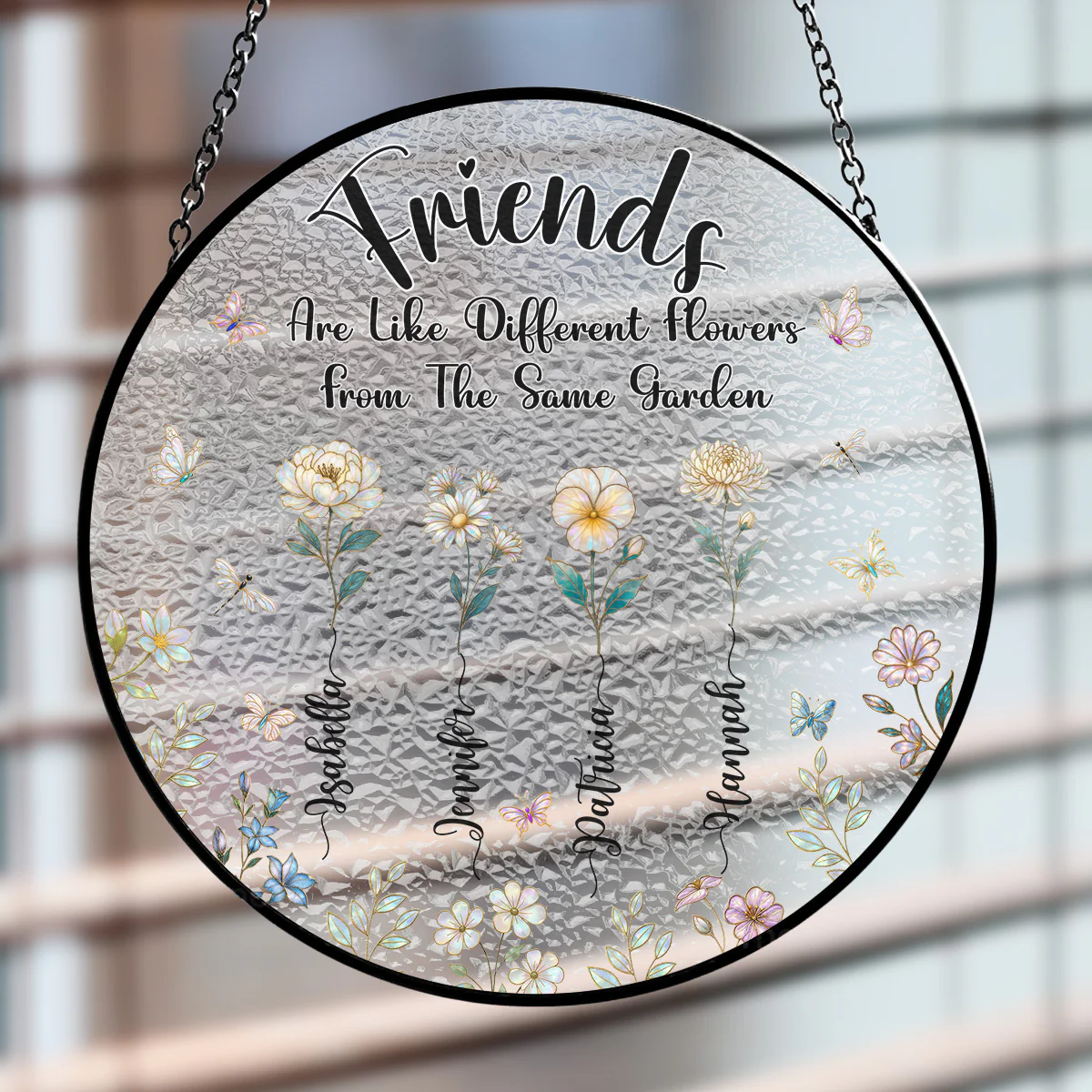 The Garden Of Besties - Personalized Custom Window Hanging Suncatcher - Image 2