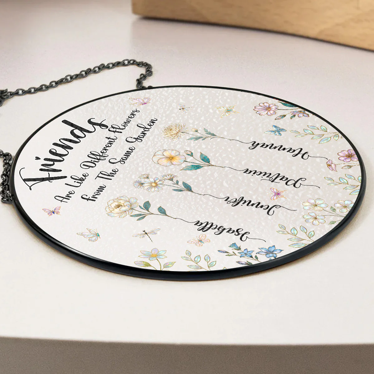The Garden Of Besties - Personalized Custom Window Hanging Suncatcher - Image 3