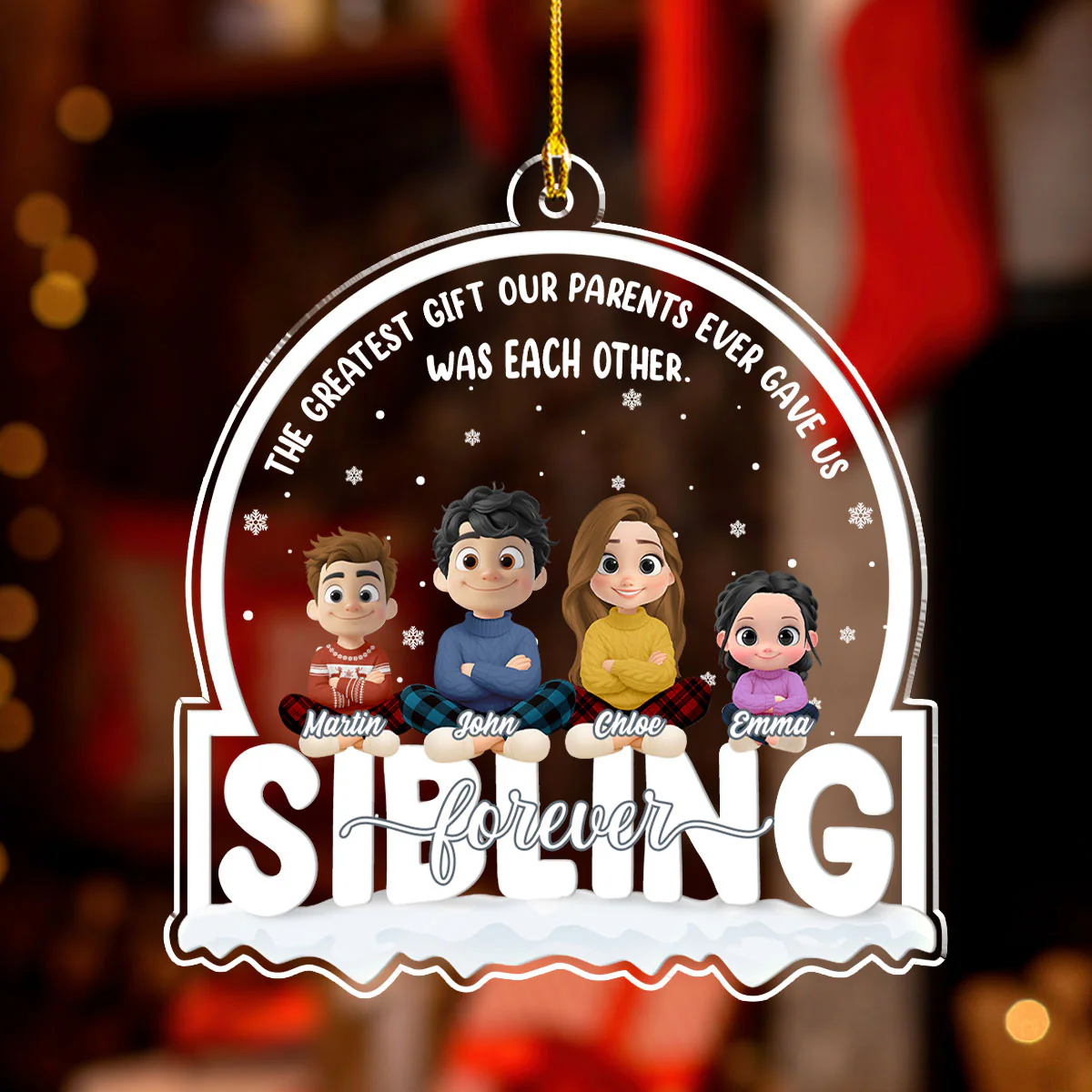 The Gift Of Family Love - Personalized Custom Acrylic Ornament - Image 2