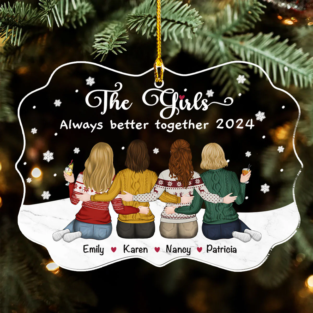 The Girls Always Better Together - Personalized Custom Acrylic Ornament - Image 4