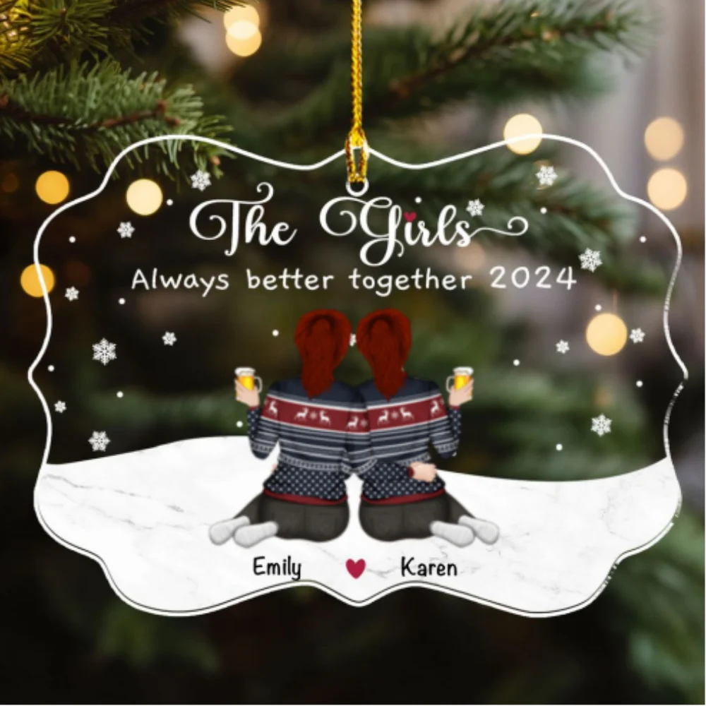 The Girls Always Better Together - Personalized Custom Acrylic Ornament - Image 5