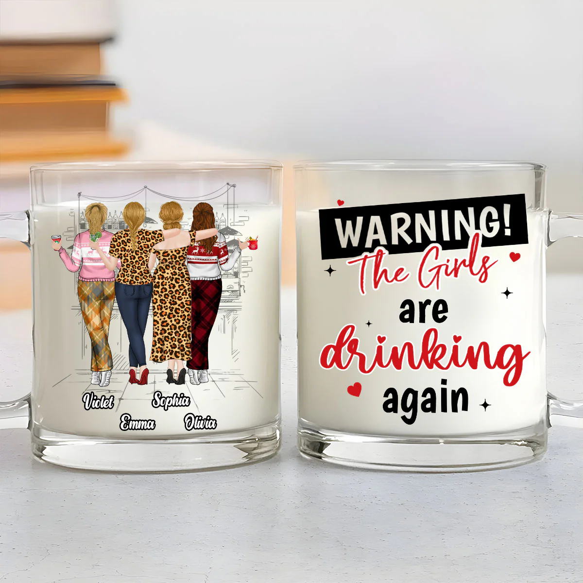 The Girls Are Drinking Again 2024 - Personalized Custom Glass Mug - Image 4