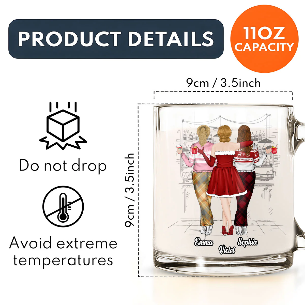 The Girls Are Drinking Again 2024 - Personalized Custom Glass Mug - Image 6