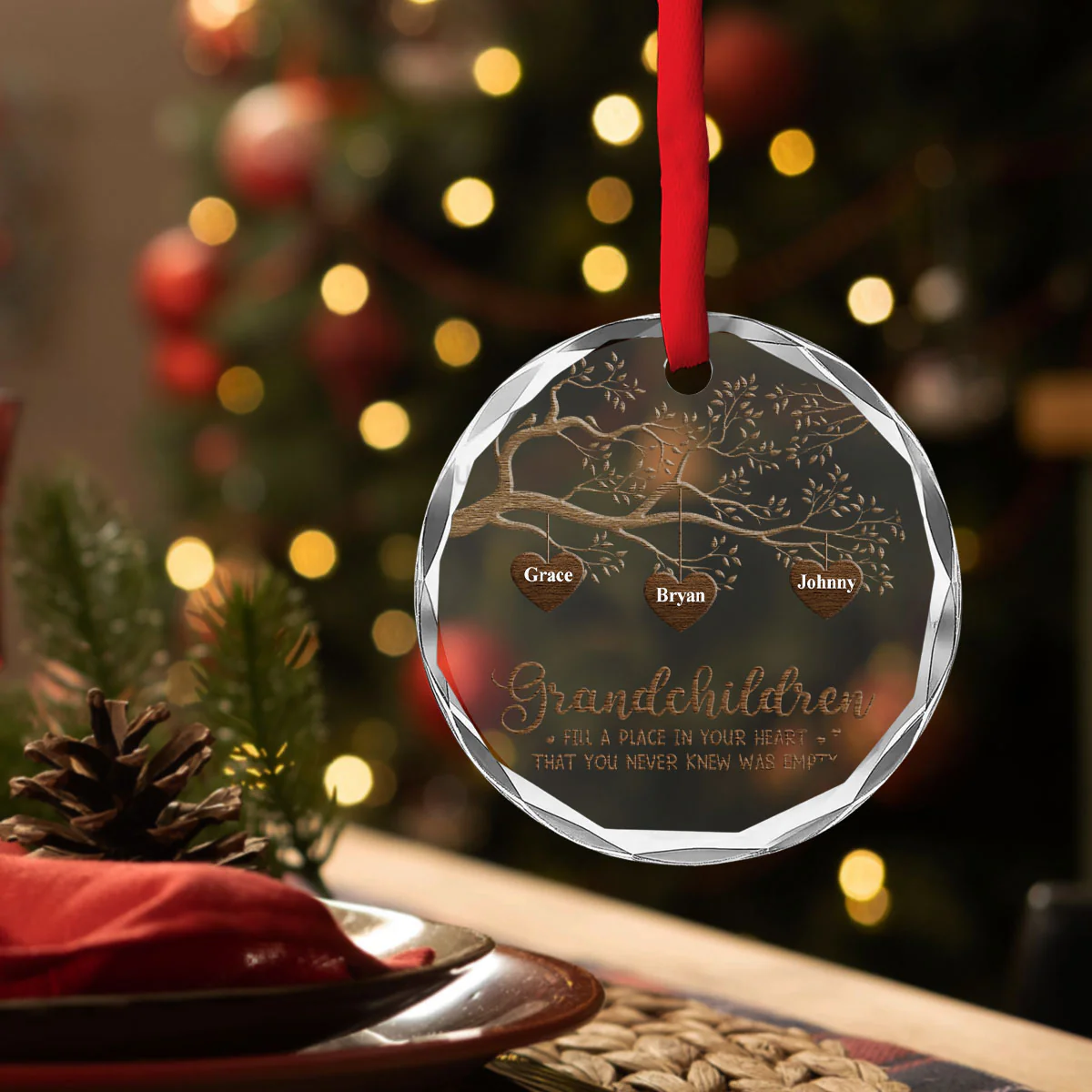 The Greatest Blessing - Personalized Custom Glass Ornament - Image 3