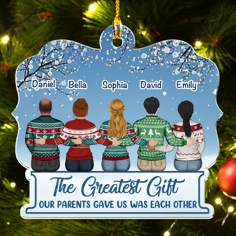 The Greatest Gift Is Family - Personalized Custom Acrylic Ornament - Image 3