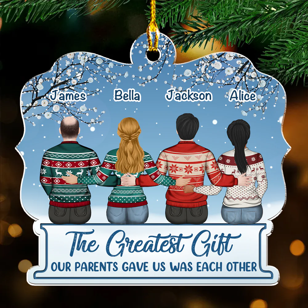 The Greatest Gift Is Family - Personalized Custom Acrylic Ornament - Image 4