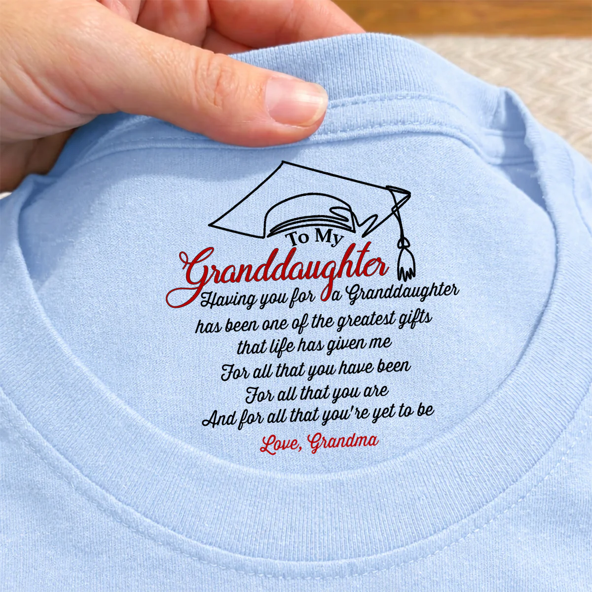 The Greatest Gift Life Ever Gives Me - Personalized Custom Inside Neck Print T-Shirt - Image 4