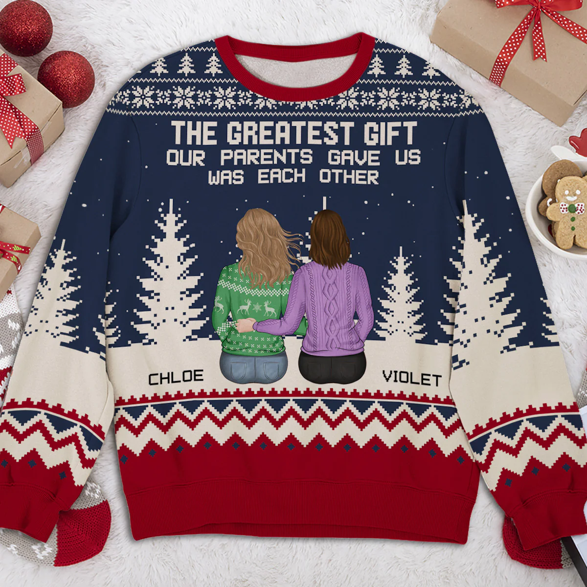 The Greatest Gift Our Parents Gave Us Was Each Other - Personalized Custom All-Over-Print Sweatshirt - Image 2
