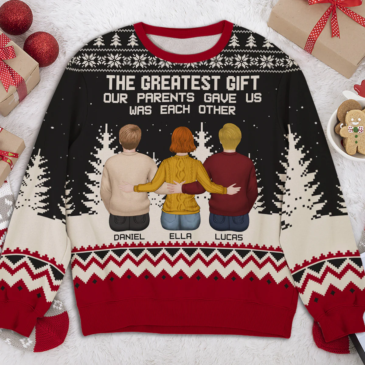 The Greatest Gift Our Parents Gave Us Was Each Other - Personalized Custom All-Over-Print Sweatshirt - Image 3
