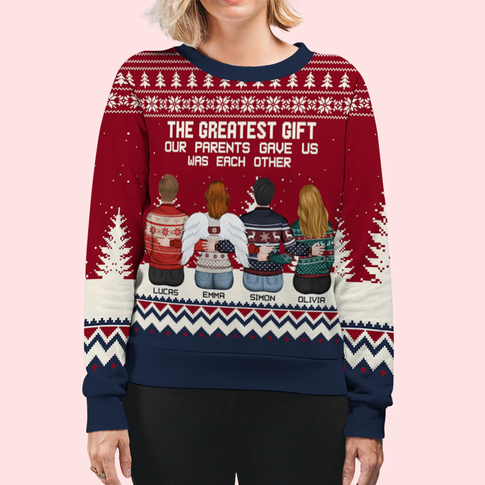 The Greatest Gift Our Parents Gave Us Was Each Other - Personalized Custom All-Over-Print Sweatshirt - Image 4