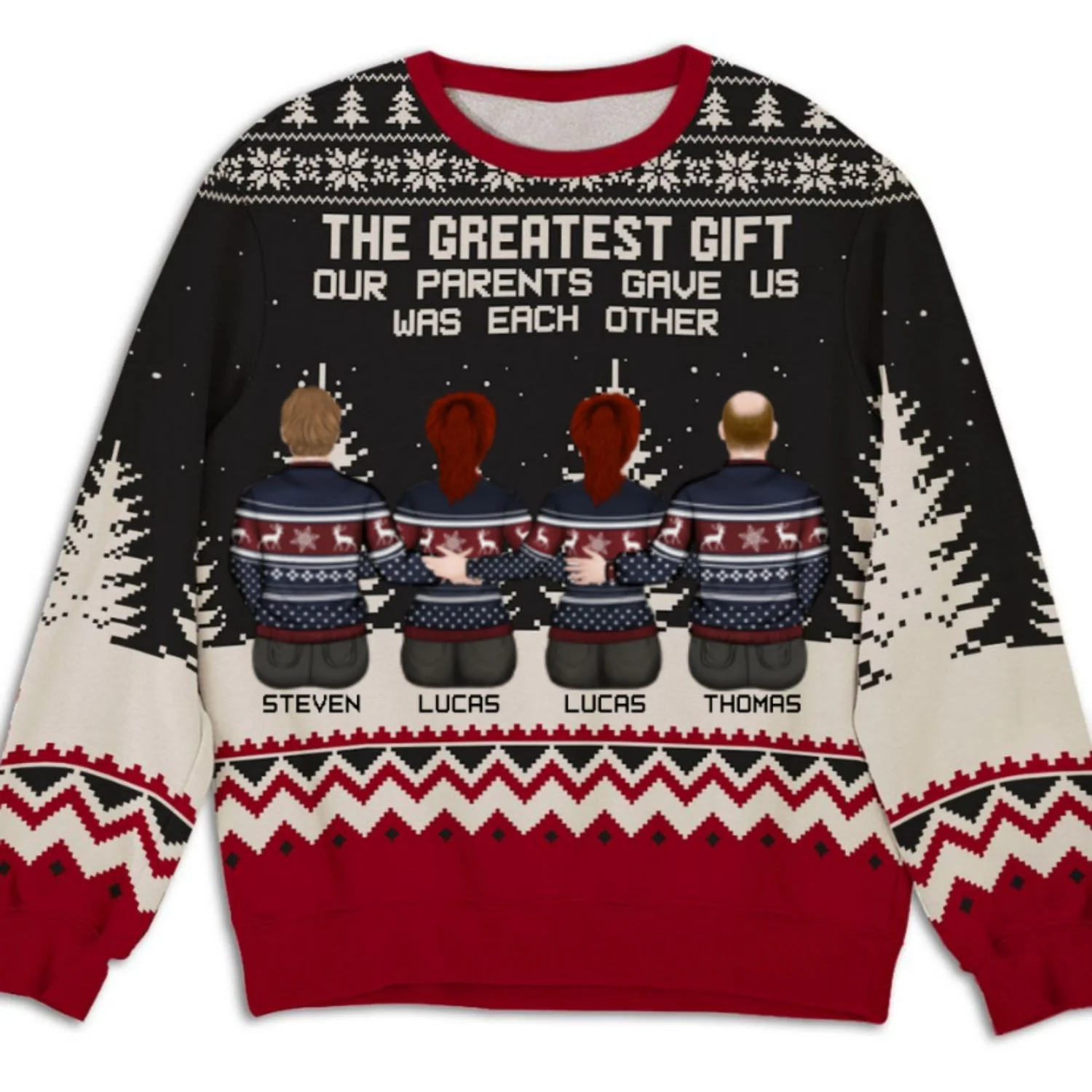 The Greatest Gift Our Parents Gave Us Was Each Other - Personalized Custom All-Over-Print Sweatshirt - Image 6
