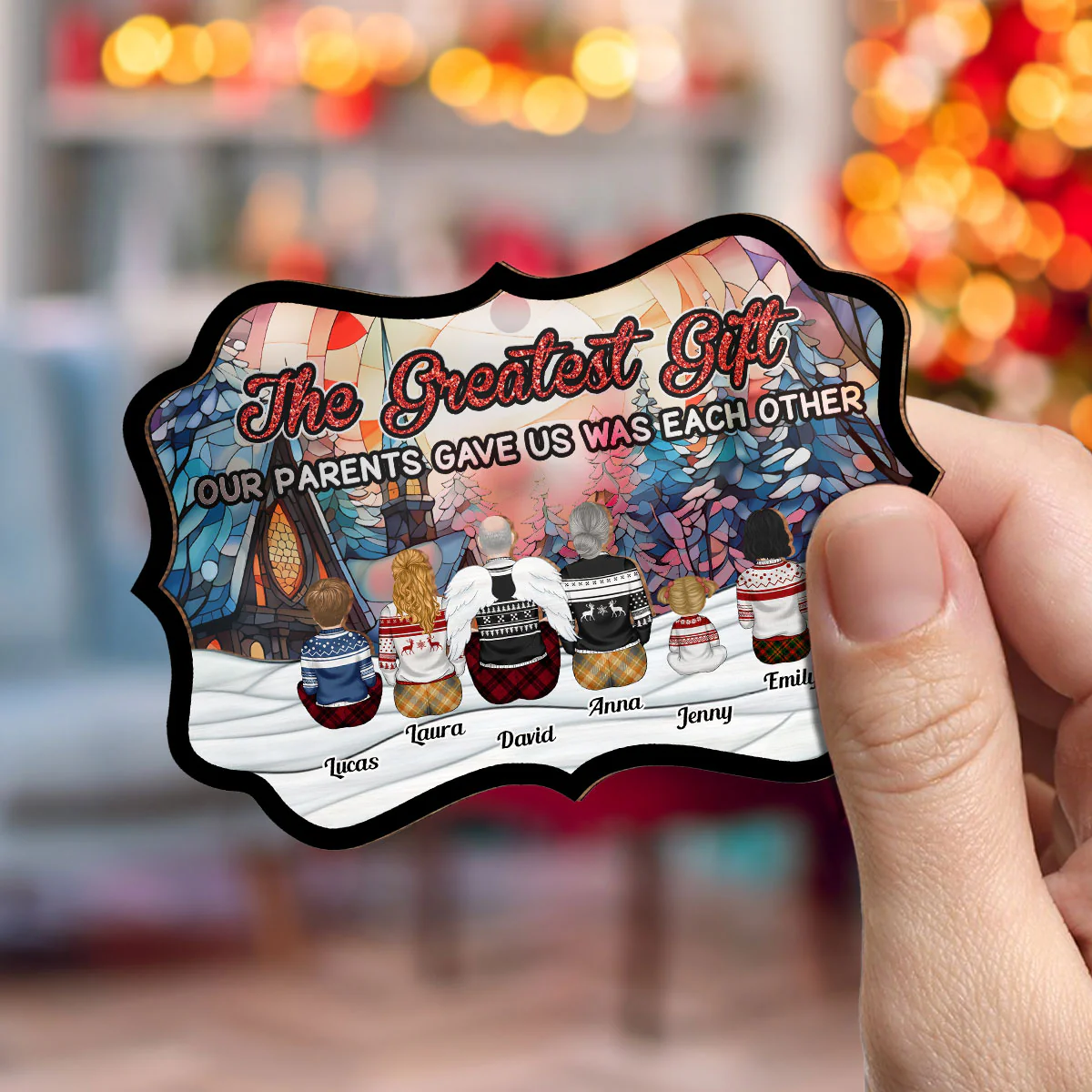 The Greatest Gift - Personalized Custom Suncatcher Ornament - Image 3