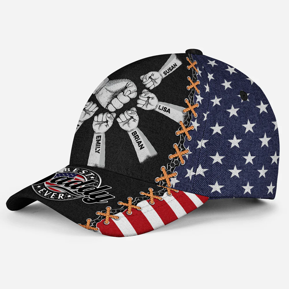 The Heart Of Dad Is Love - Personalized Custom Classic Cap - Image 3