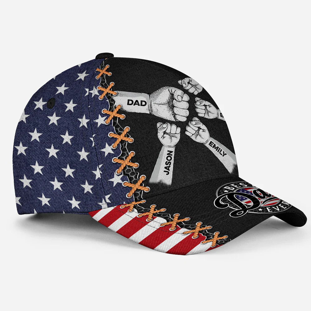 The Heart Of Dad Is Love - Personalized Custom Classic Cap - Image 4