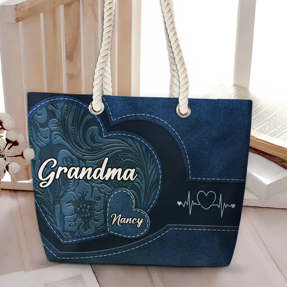 The Heart Of The Family - Personalized Custom Beach Bag - Image 2