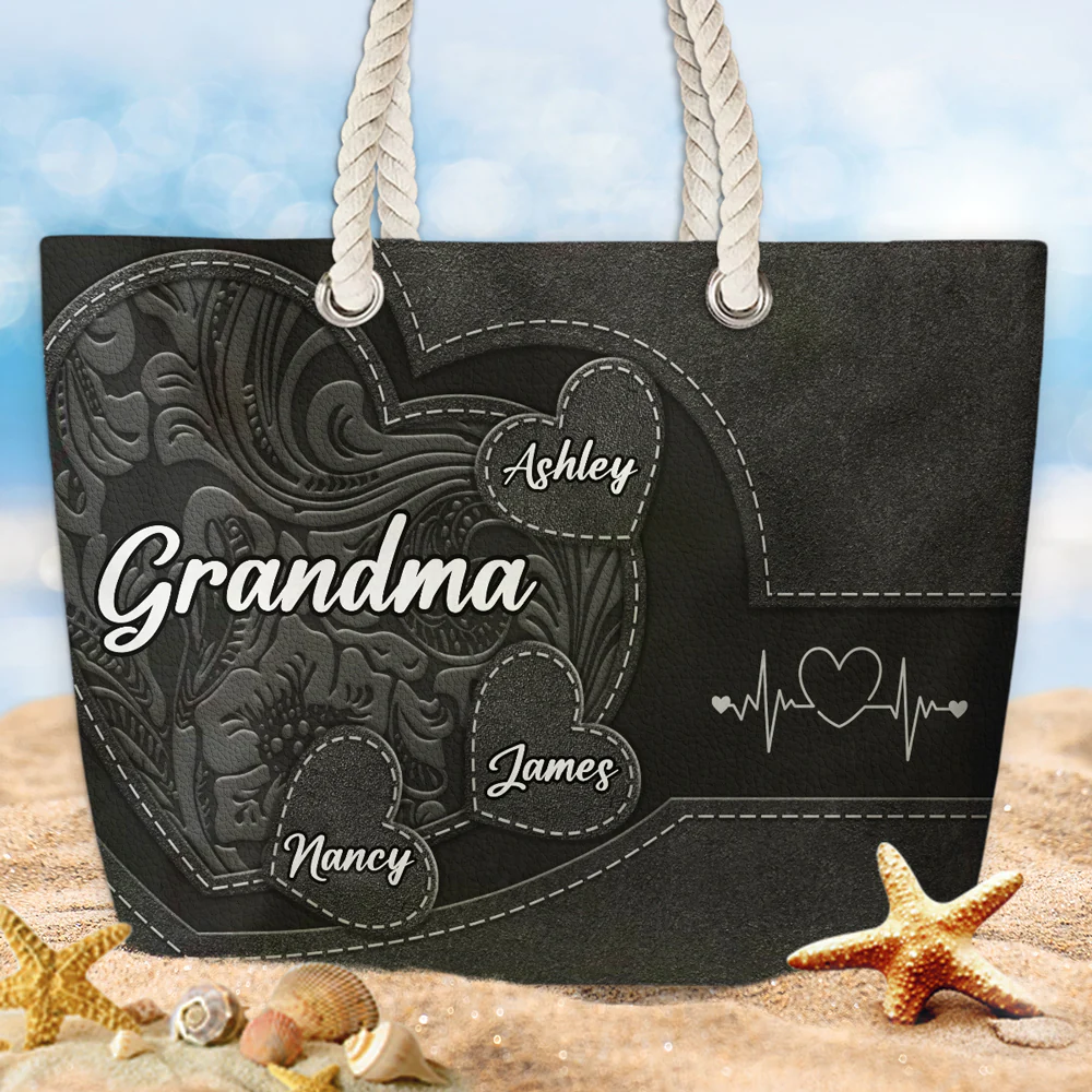 The Heart Of The Family - Personalized Custom Beach Bag - Image 3