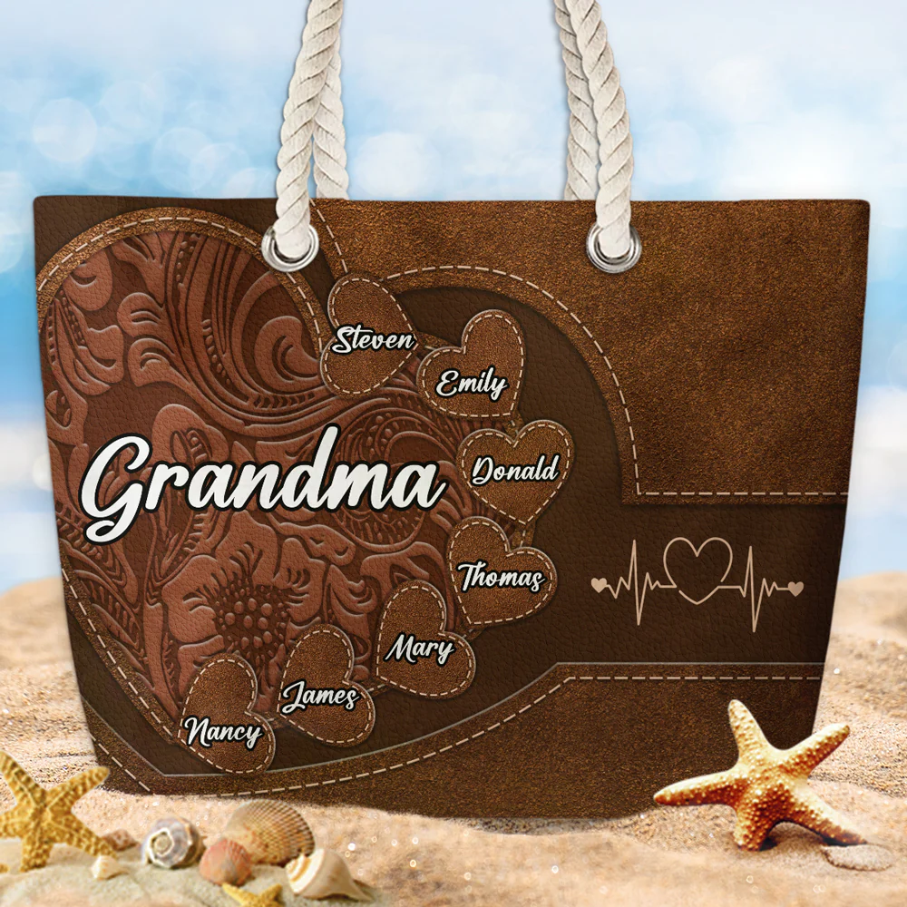The Heart Of The Family - Personalized Custom Beach Bag - Image 4