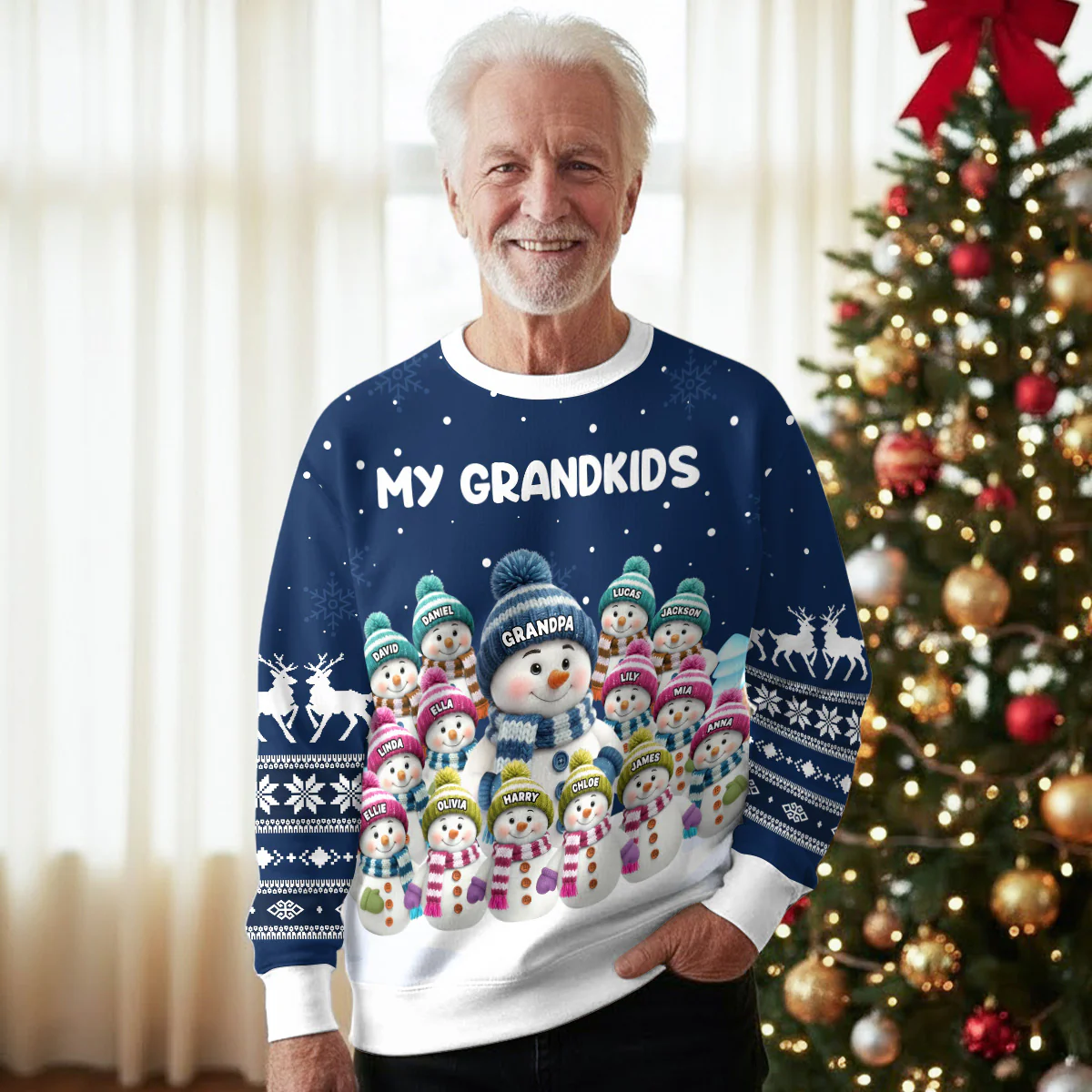 The Knitted Family - Personalized Custom All-Over-Print Sweatshirt - Image 4