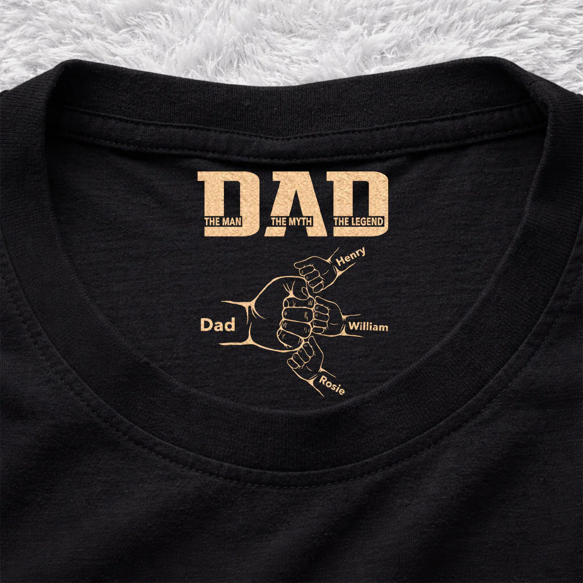 The Legend Fist Bump - Personalized Custom Inside Neck Print T-Shirt