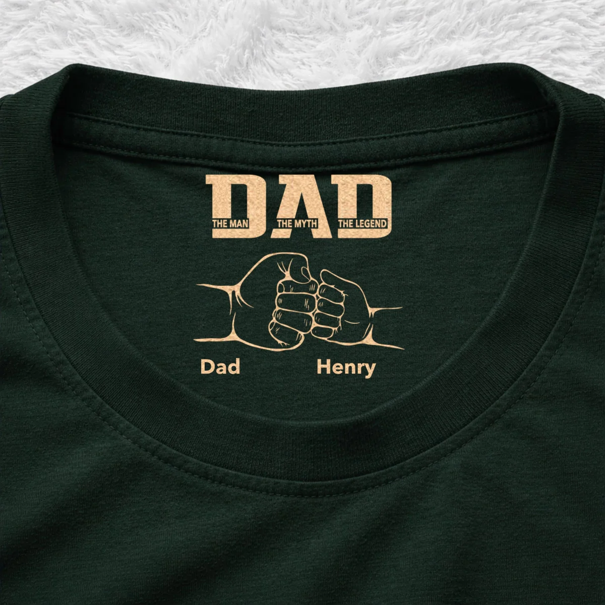 The Legend Fist Bump - Personalized Custom Inside Neck Print T-Shirt - Image 9