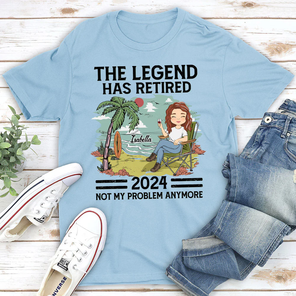 The Legend Has Retired, Not My Problem Anymore - Personalized Custom Shirt - Image 2
